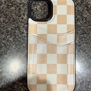 Checkered Tan and White Phone Case